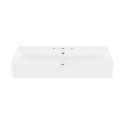 Swiss Madison Carre 36" Wall-Mount Bathroom Sink with 8" Widespread Holes