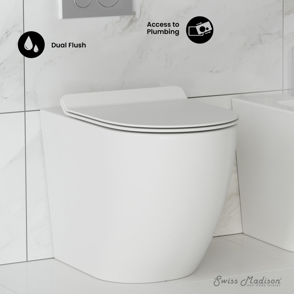 Swiss Madison St. Tropez Back-to-Wall Elongated Toilet Bowl