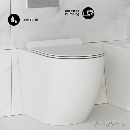 Swiss Madison St. Tropez Back-to-Wall Elongated Toilet Bowl
