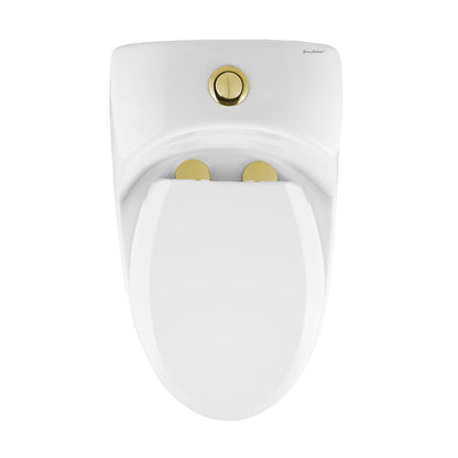 Swiss Madison Chateau One Piece Elongated Toilet Dual Flush, Brushed Gold Hardware 1.1/1.6 gpf