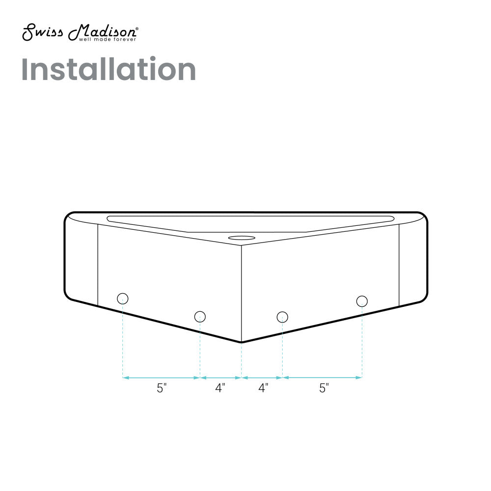 Swiss Madison St Tropez Corner Wall Hung Sink