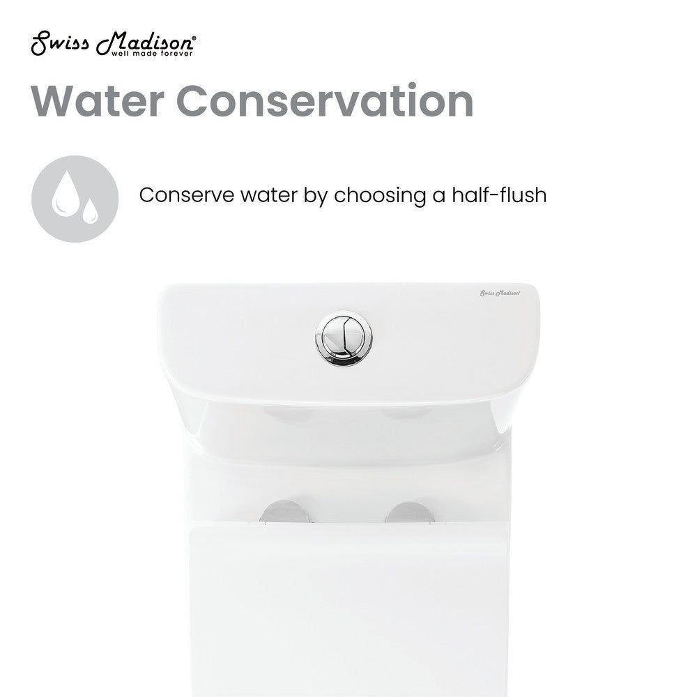 Swiss Madison Cascade One-Piece Toilet Dual-Flush 0.8/1.28 gpf