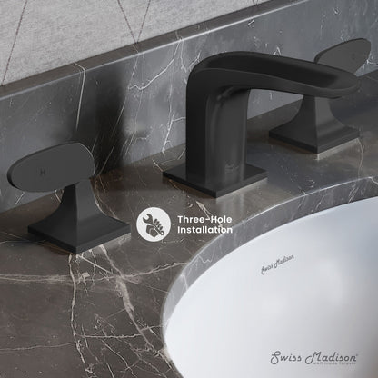 Swiss Madison Chateau 8 in. Widespread, 2-Handle, Bathroom Faucet in Matte Black