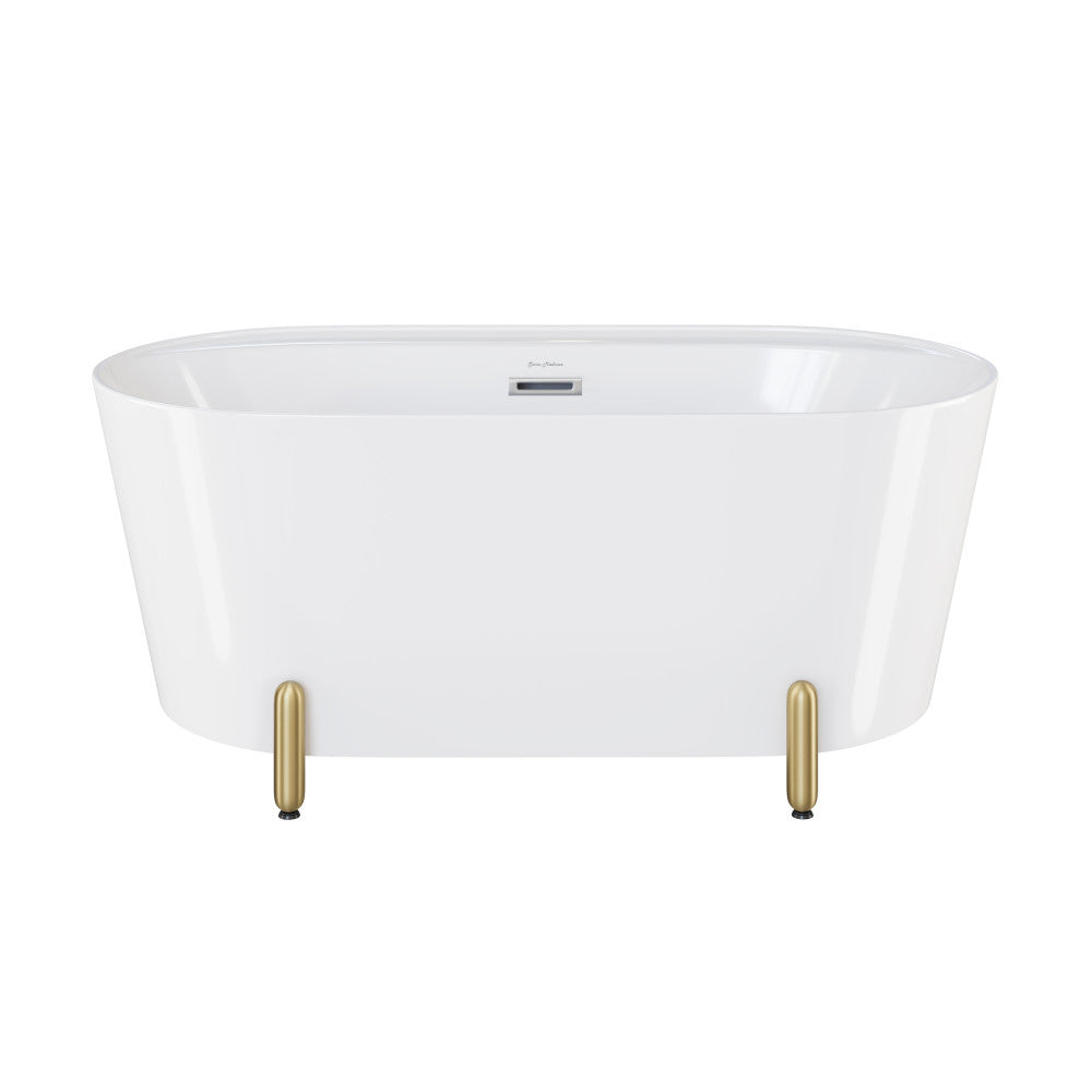 Swiss Madison Monaco 59" Freestanding Bathtub with Brushed Gold Stand
