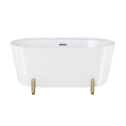 Swiss Madison Monaco 59" Freestanding Bathtub with Brushed Gold Stand