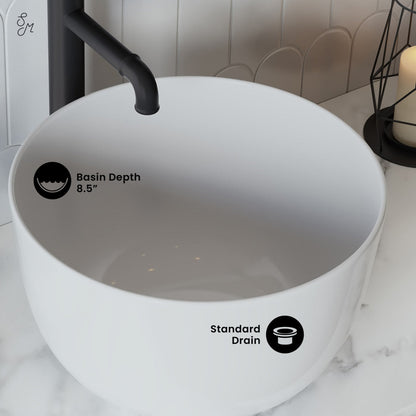 Swiss Madison Calice 15'' Vessel Sink in White