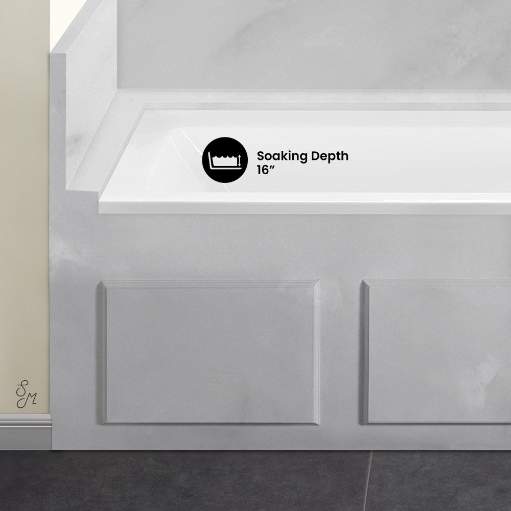 Swiss Madison Voltaire 66" x 32" Right-Hand Drain Alcove Bathtub