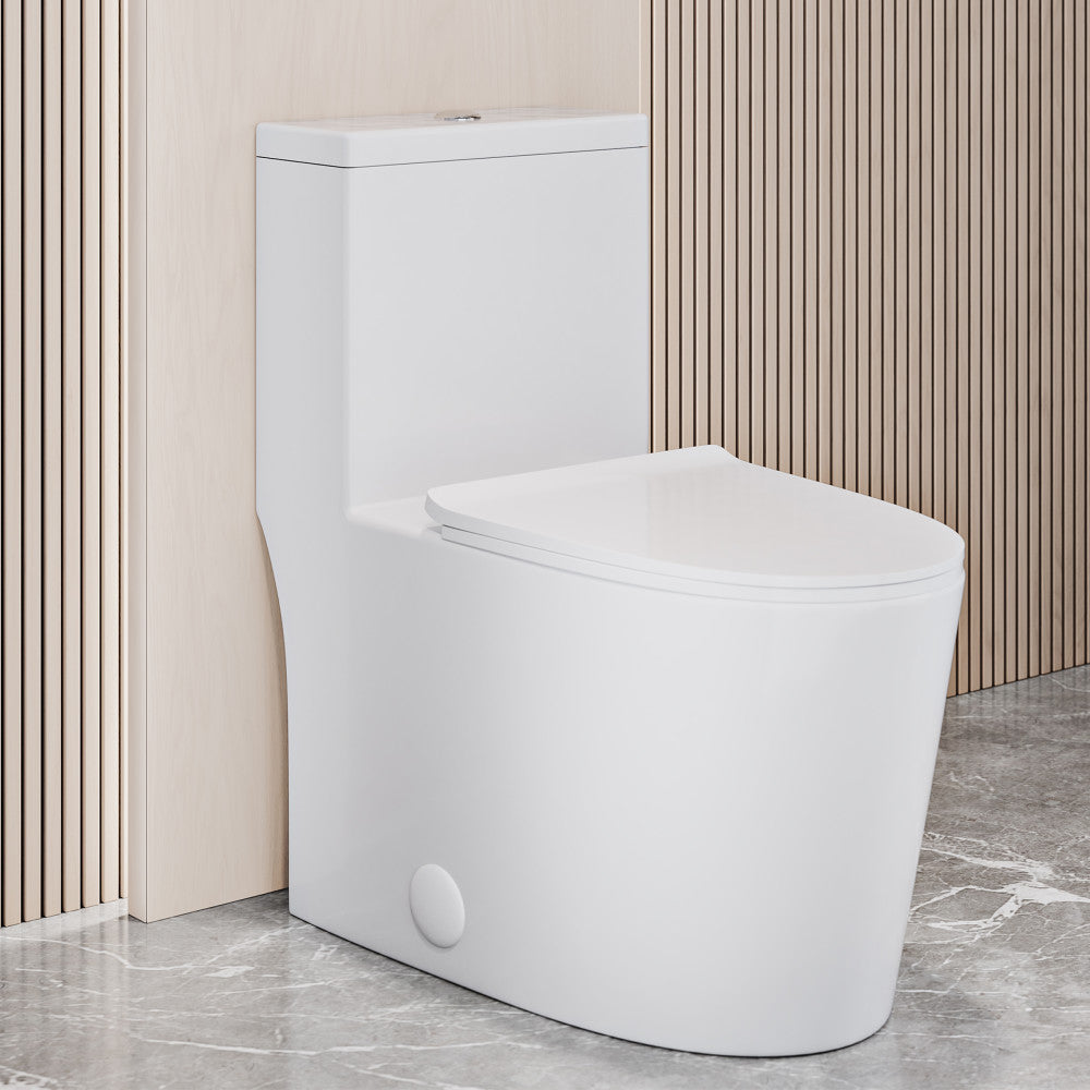 Swiss Madison Dreux High Efficiency One-Piece Elongated Toilet with 0.8 GPF Water Saving Patented Technology