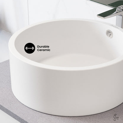 Swiss Madison Monaco Round Ceramic Bathroom Vessel Sink in White