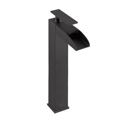 Swiss Madison Concorde Single Hole, Single-Handle, High Arc Waterfall, Bathroom Faucet in Matte Black