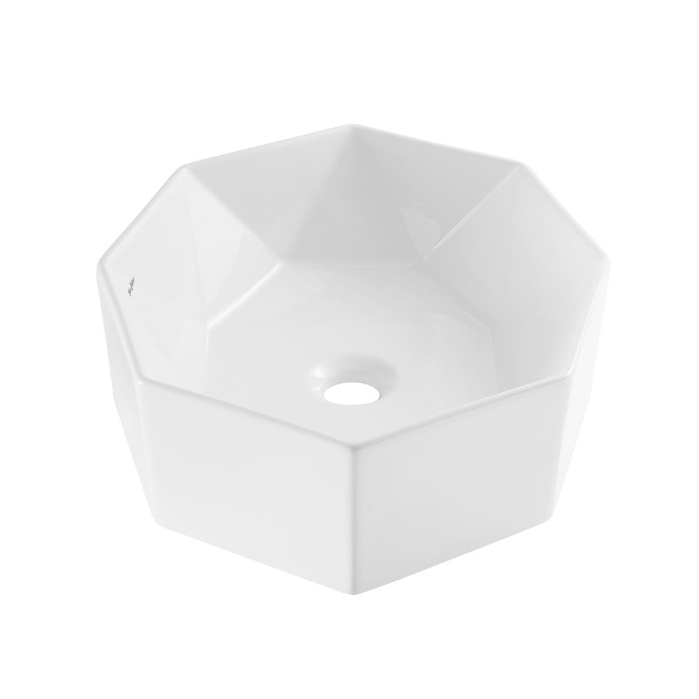 Swiss Madison Brusque Glossy White Ceramic Specialty Vessel Sink 19.25 in