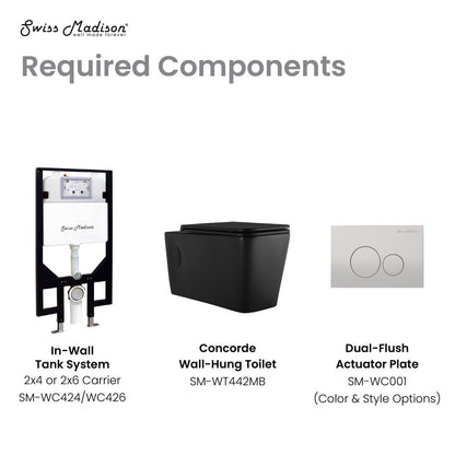 Swiss Madison Concorde Wall Hung Toilet Bowl, Matte Black