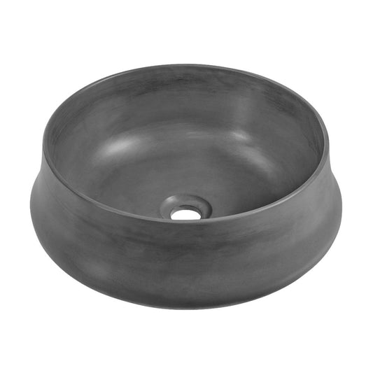 Swiss Madison Lisse 17.5" Round Concrete Vessel Bathroom Sink in Dark Grey