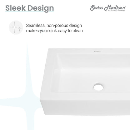 Swiss Madison Voltaire Ceramic Rectangle Vessel Sink
