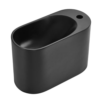Swiss Madison Terre 18" Right Side Faucet Wall-Mount Bathroom Sink in Black