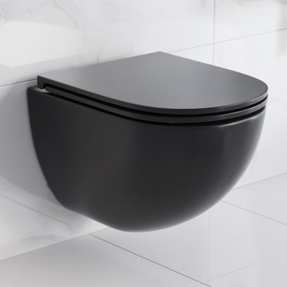 Swiss Madison St. Tropez Wall-Hung Toilet Bowl Only in Matte Black