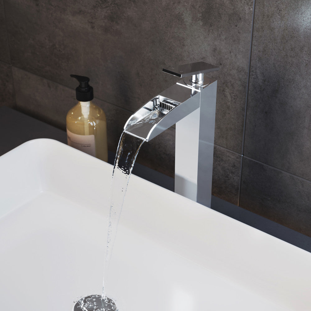 Swiss Madison Concorde Single Hole, Single-Handle, High Arc Waterfall, Bathroom Faucet in Chrome
