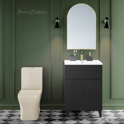 Swiss Madison Concorde One Piece Square Toilet Dual Flush 1.1/1.6 gpf in Bisque