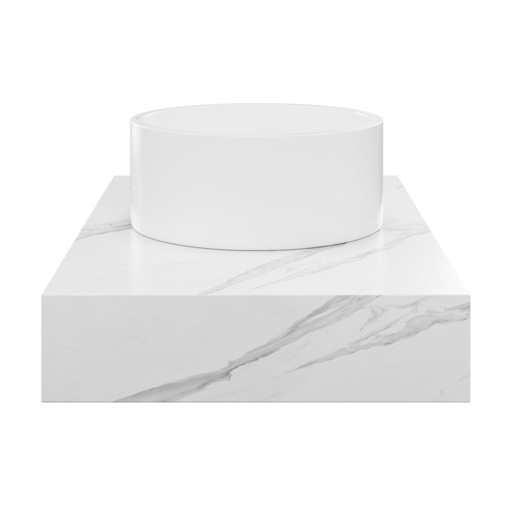 Swiss Madison Monaco 36" Floating Bathroom Shelf with Vessel Sink in White Marble
