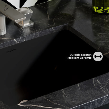 Swiss Madison Plaisir 18.5" Rectangle Undermount Bathroom Sink in Matte Black
