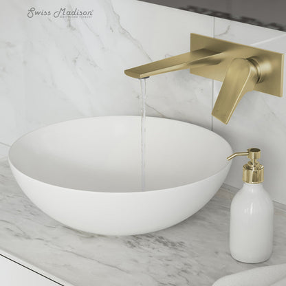 Swiss Madison Monaco Single-Handle, Wall-Mount, Bathroom Faucet in Brushed Gold