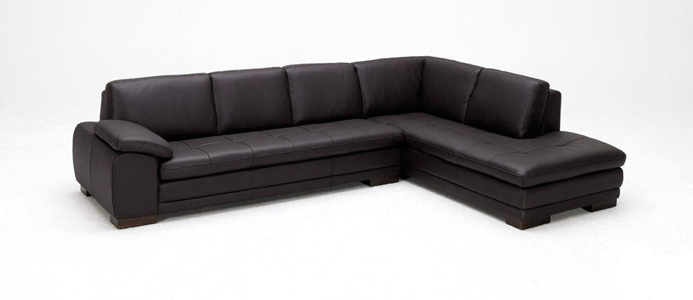 J&M Furniture 625 Italian Leather Sectional Brown in Right Hand Facing
