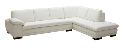 J&M Furniture 625 Italian Leather Sectional White in Right Hand Facing