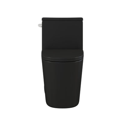 Swiss Madison Dreux One-Piece 12" Rough-in 1.28 GPF Left Flush Elongated Toilet in Matte Black