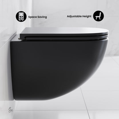 Swiss Madison St. Tropez Wall-Hung Toilet Bowl Only in Matte Black