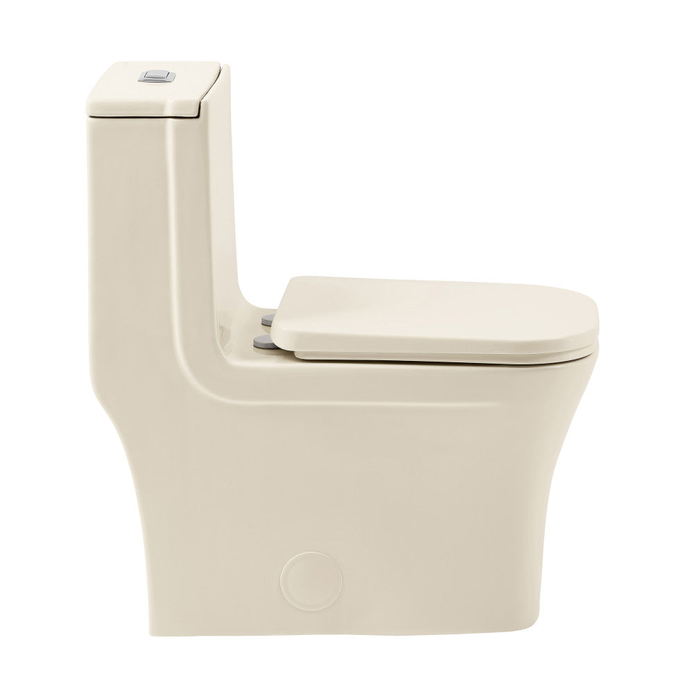 Swiss Madison Concorde One Piece Square Toilet Dual Flush 1.1/1.6 gpf in Bisque