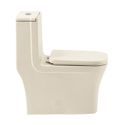 Swiss Madison Concorde One Piece Square Toilet Dual Flush 1.1/1.6 gpf in Bisque