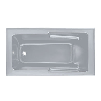 Swiss Madison Voltaire 60" x 32" Left-Hand Drain Alcove Bathtub with Apron and Armrest in Matte Grey