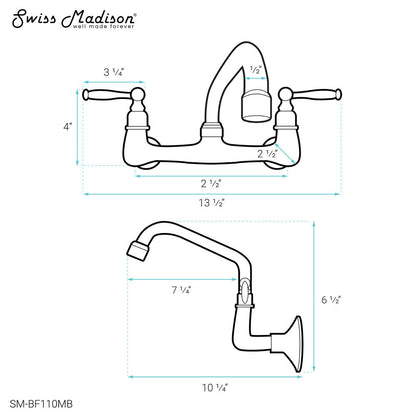 Swiss Madison Loire Wall-Mounted Faucet in Matte Black