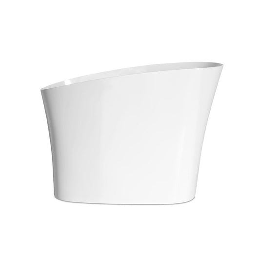 Swiss Madison Cascade II 48" Single Slipper Japanese Soaking Freestanding Bathtub in Matte White, Stool Included
