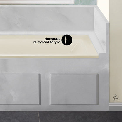 Swiss Madison Voltaire 60" x 30" Left-Hand Drain Alcove Bathtub in Bisque