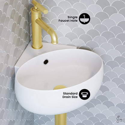 Swiss Madison Plaisir Corner Wall Hung Sink