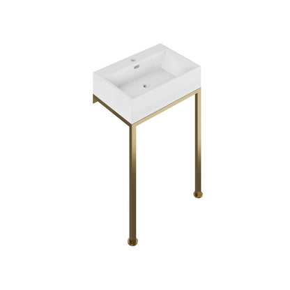 Swiss Madison Concorde 24" Rectangle Console Sink with Brushed Gold Legs