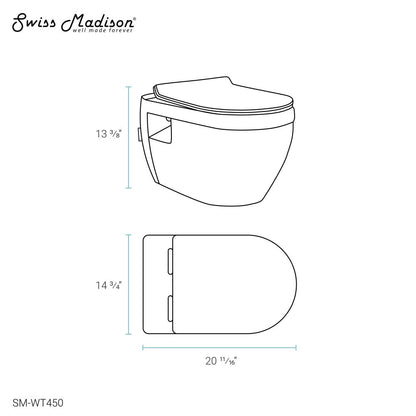 Swiss Madison Swiss Madison Well Made Forever SM-WK450-01C - Ivy Wall Hung Elongated Toilet Bundle, Glossy White