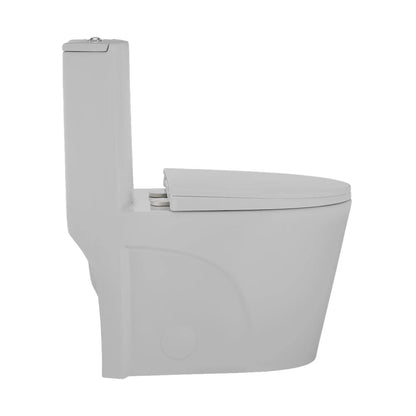 Swiss Madison St. Tropez One-Piece Elongated Toilet Vortex™ Dual-Flush 1.1/1.6 gpf in Matte Grey