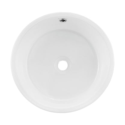Swiss Madison Monaco 16.5" Round Console Sink, White Basin Brushed Gold Legs
