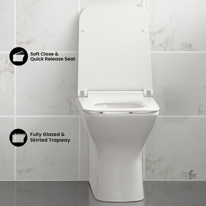 Swiss Madison Carre Back-To-Wall Square Toilet Bowl