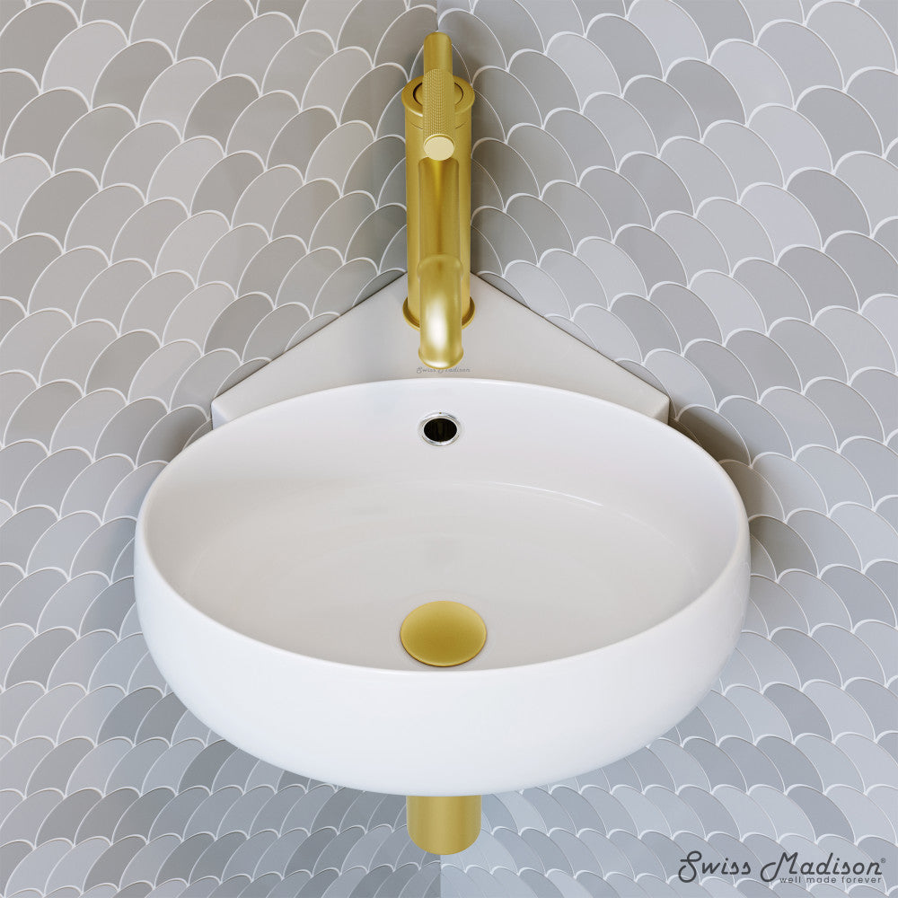 Swiss Madison Plaisir Corner Wall Hung Sink