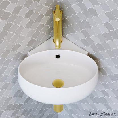 Swiss Madison Plaisir Corner Wall Hung Sink