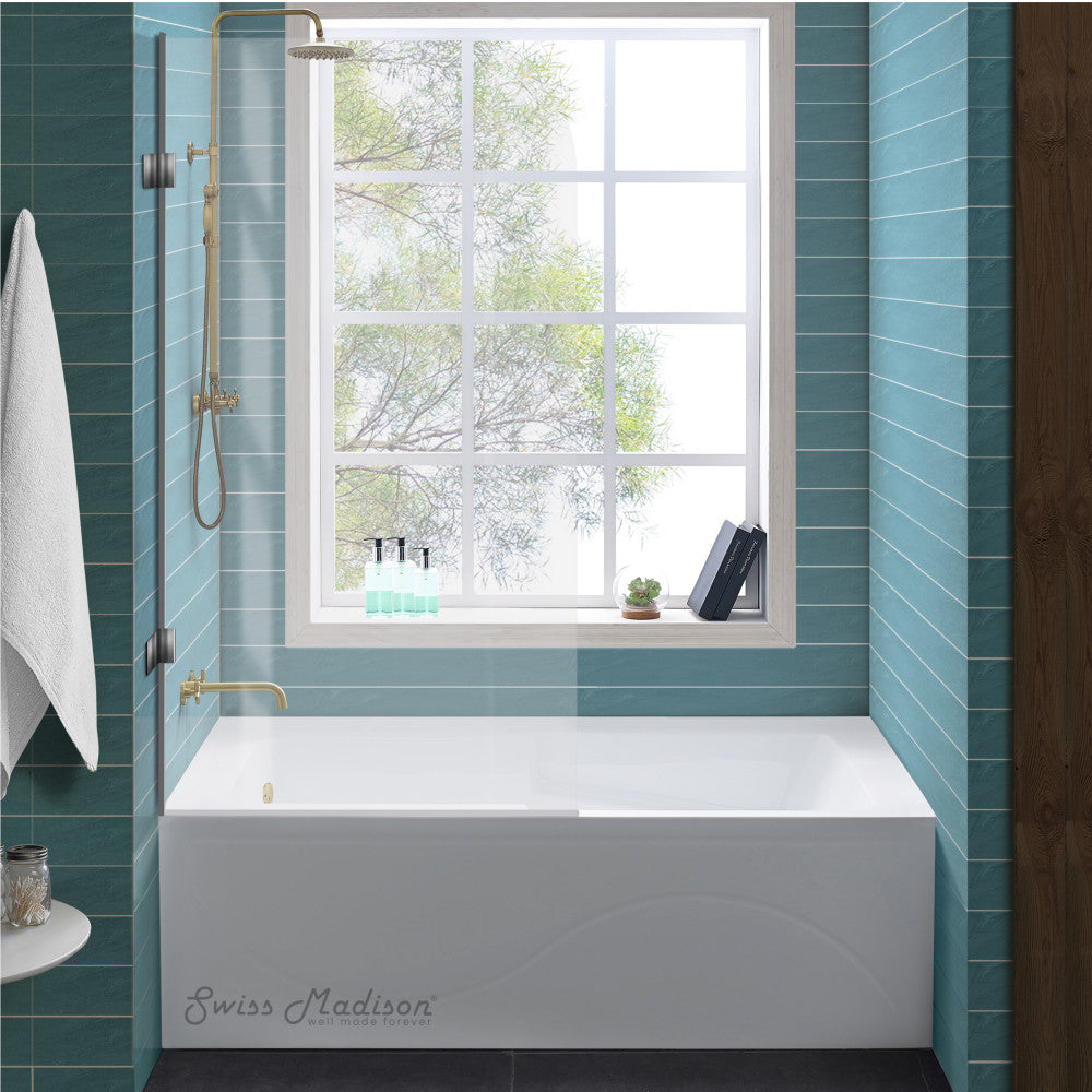 Swiss Madison Ivy 60" x 30" Left-Hand Drain Alcove Bathtub with Apron
