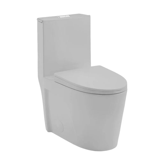Swiss Madison St. Tropez One-Piece Elongated Toilet Vortex™ Dual-Flush 1.1/1.6 gpf in Matte Grey