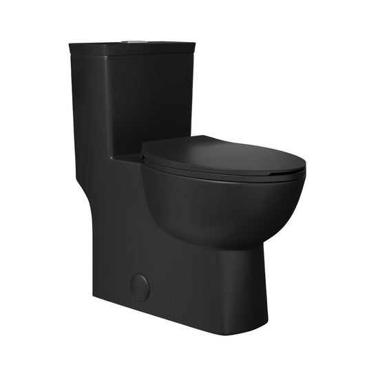 Swiss Madison Classe One-Piece 12" Rough-in 1.1/1.6 GPF Dual Top Flush Toilet in Matte Black
