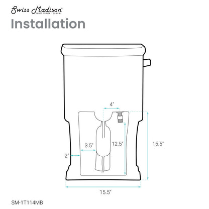 Swiss Madison Voltaire One-Piece Elongated Toilet Left Side Flush Handle 1.28 gpf in Matte Black