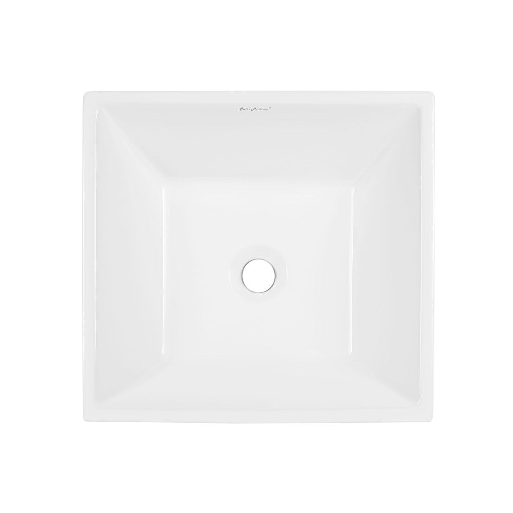 Swiss Madison St. Tropez Square Ceramic Vessel Sink