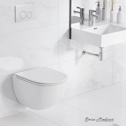 Swiss Madison Swiss Madison Well Made Forever SM-WK449-01W - St. Tropez Wall Hung Toilet Bundle, Glossy White