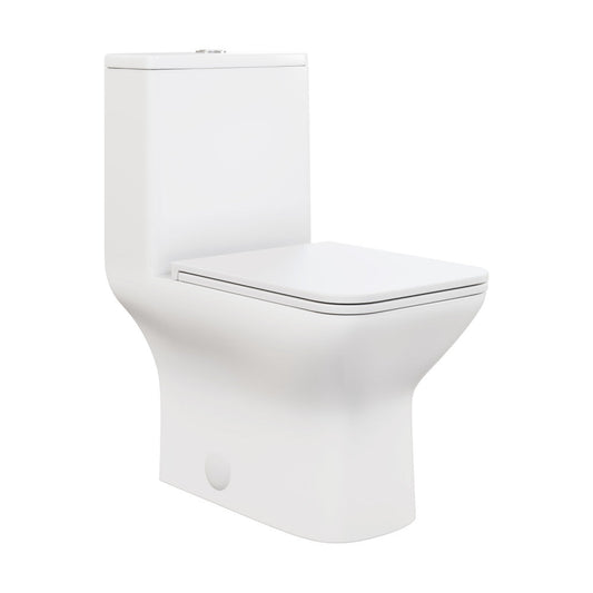 Swiss Madison Carre One Piece Square Toilet Dual Flush 1.1/1.6 gpf in Matte White